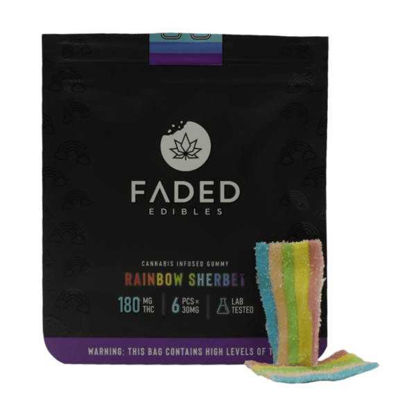 Faded Edibles – Rainbow Sherbet – 180mg | Herbarium Canada