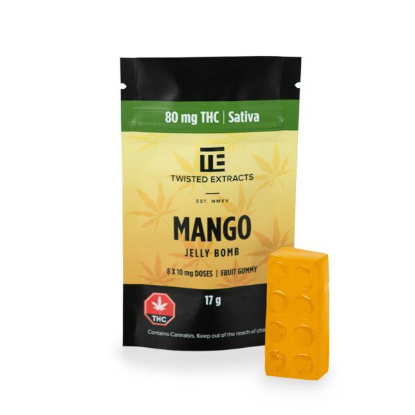 Twisted Extracts- Mango Jelly bomb – SATIVA – 80MG THC | Herbarium Canada