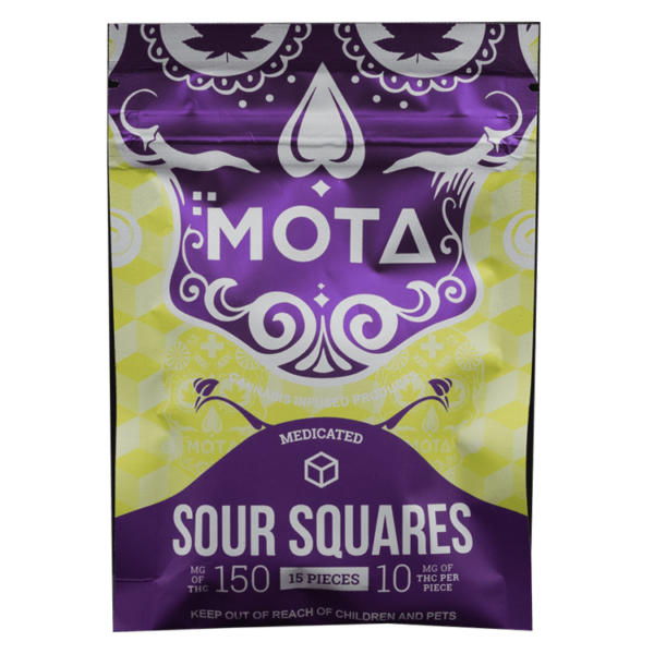 MOTA Edibles – Sour Squares – 150mg THC | Herbarium Canada