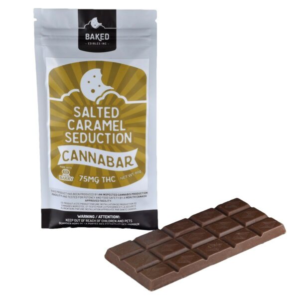 Baked Edibles – Chocolate Bar – Salted Caramel Seduction 75mg THC | Herbarium Canada