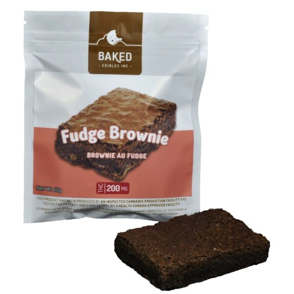 Baked Edibles – Fudge Brownie 200mg THC | Herbarium Canada