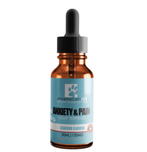 Apawthecary Pets – Anxiety & Pain Tincture – Seafood Medley Flavour 120mg | Herbarium Canada
