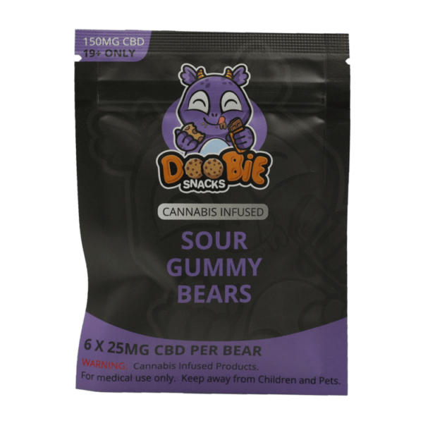 Doobie Snacks – CBD Sour Gummy Bears – 150mg CBD | Herbarium Canada