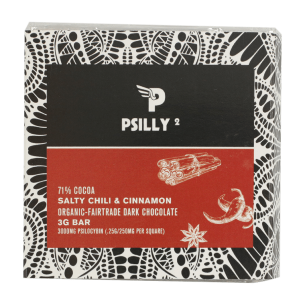 Psilly – Dark Chocolate Bar – Salty Chili & Cinnamon | Herbarium Canada