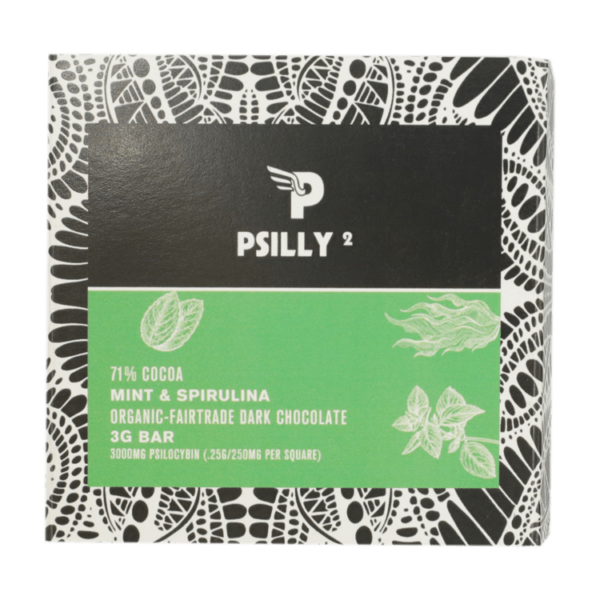 Psilly – Dark Chocolate Bar – Mint & Spirulina | Herbarium Canada