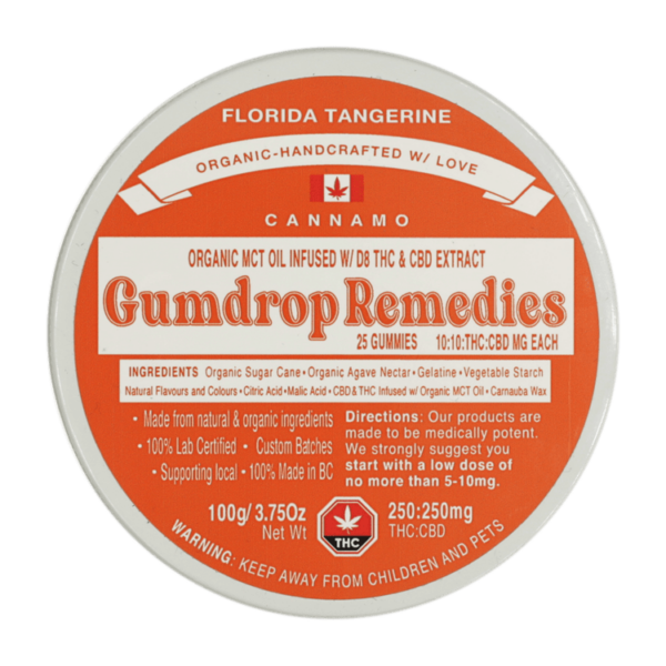 Gumdrop Remedies – Florida Tangerine 1:1 Gummies – 250mg THC/250mg CBD | Herbarium Canada