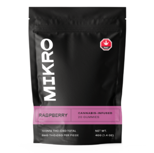 Mikro – 1:1 THC/CBD Gummies – 100mg – Raspberry | Herbarium Canada
