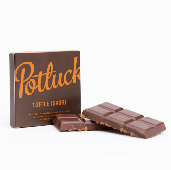 Potluck – Infused Chocolate – Toffee (Skor) – 300mg THC | Herbarium Canada