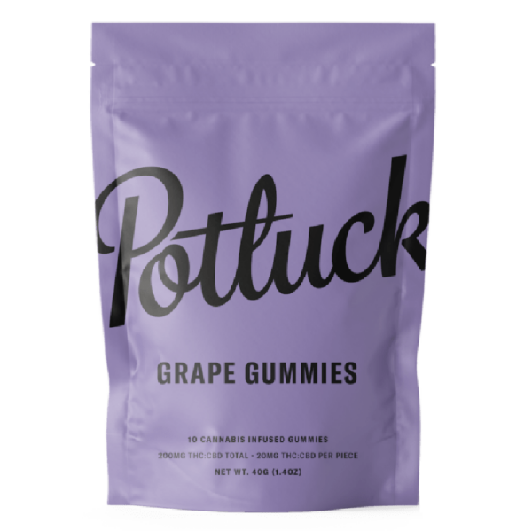 Potluck Extracts – Grape Gummies (1:1) – 100mg THC / 100mg CBD | Herbarium Canada