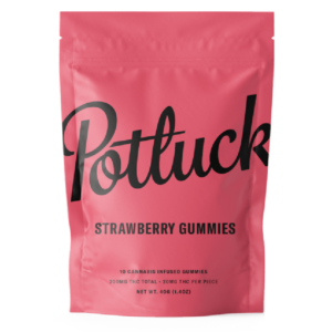 Potluck Extracts – Strawberry Gummies – 200mg THC | Herbarium Canada