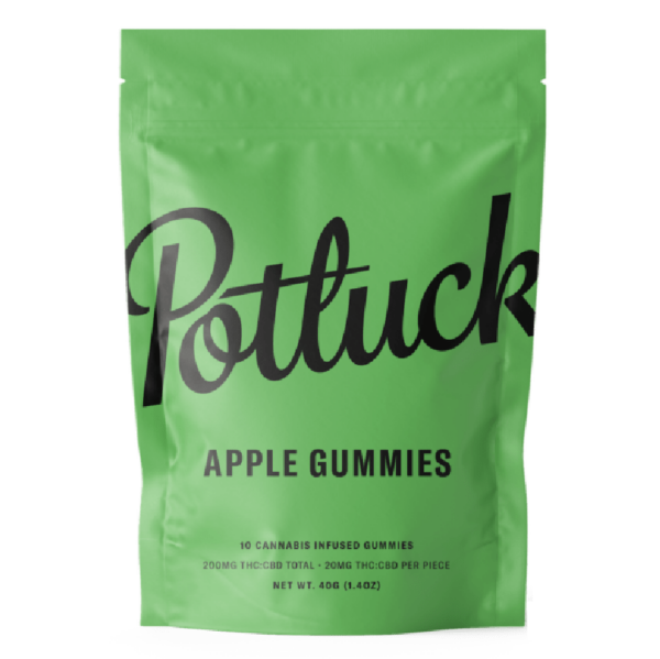 Potluck Extracts – Apple Gummies (1:1) – 100mg THC / 100mg CBD | Herbarium Canada