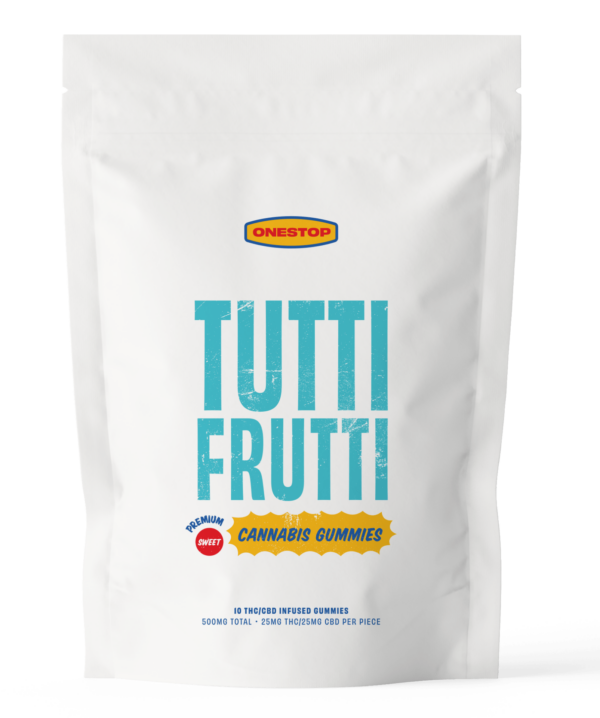 OneStop – Tutti Frutti 1:1 Gummies – 250mg THC / 250mg CBD | Herbarium Canada